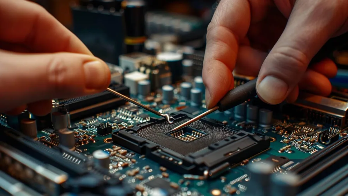 Disque dur SATA interne fixé dans une tour PC avec câbles de données et d’alimentation branchés