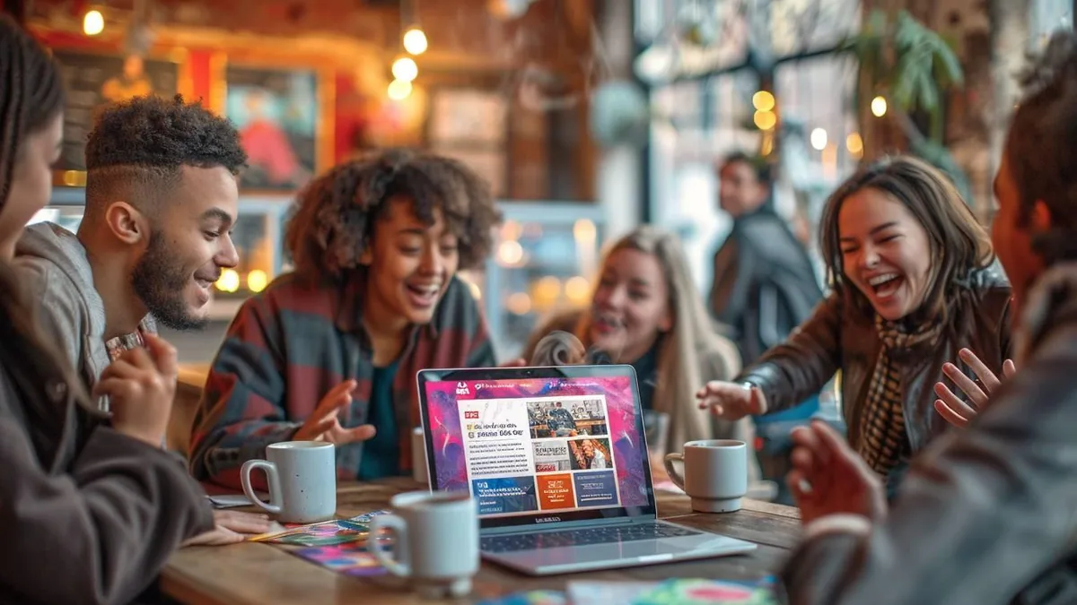 Groupe d’adultes échangeant autour d’une table lors d’un atelier créatif et amical