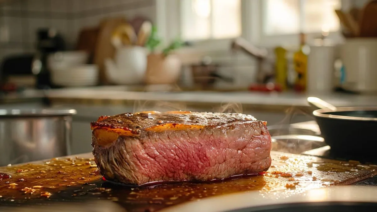 Cuisson de légumes, poisson et viande dans une cuisine avec minuteur et thermomètre à sonde
