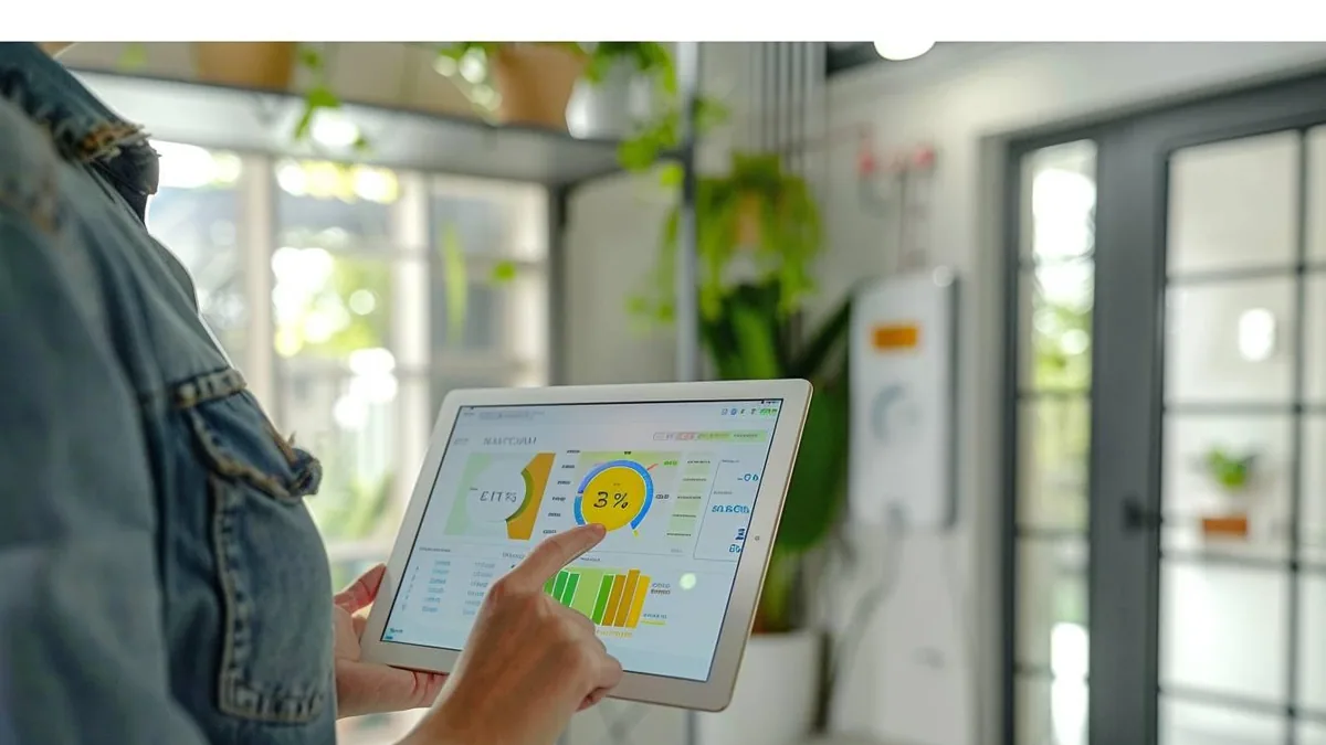 Compteur électrique et graphique de consommation avant et après des travaux de rénovation