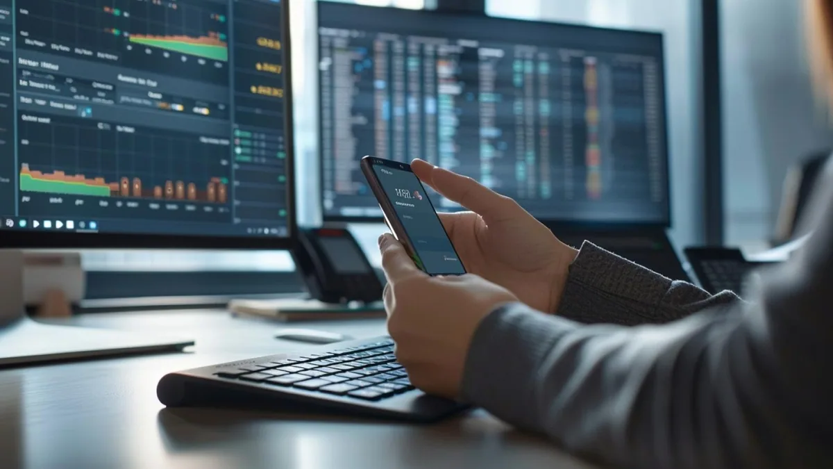 Smartphone Android affichant Outlook avec e-mails prioritaires et calendrier professionnel