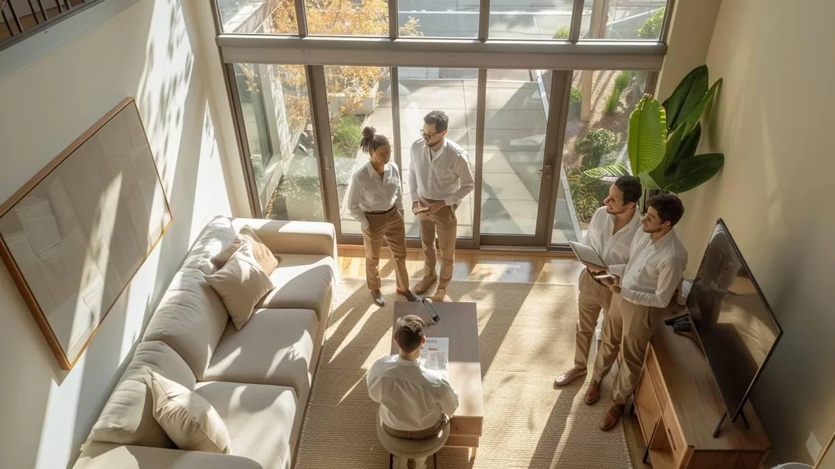 Concierge préparant l’arrivée d’un voyageur dans un appartement de location courte durée