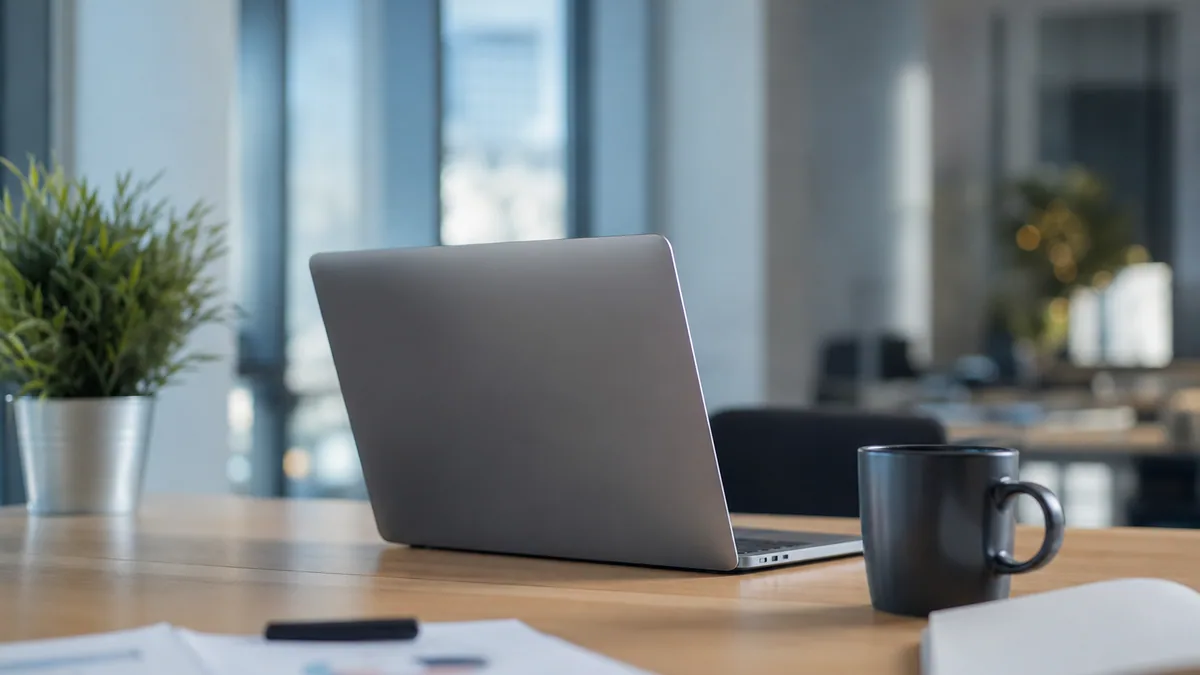 Entrepreneur utilisant X sur ordinateur pour promouvoir son entreprise et suivre ses interactions