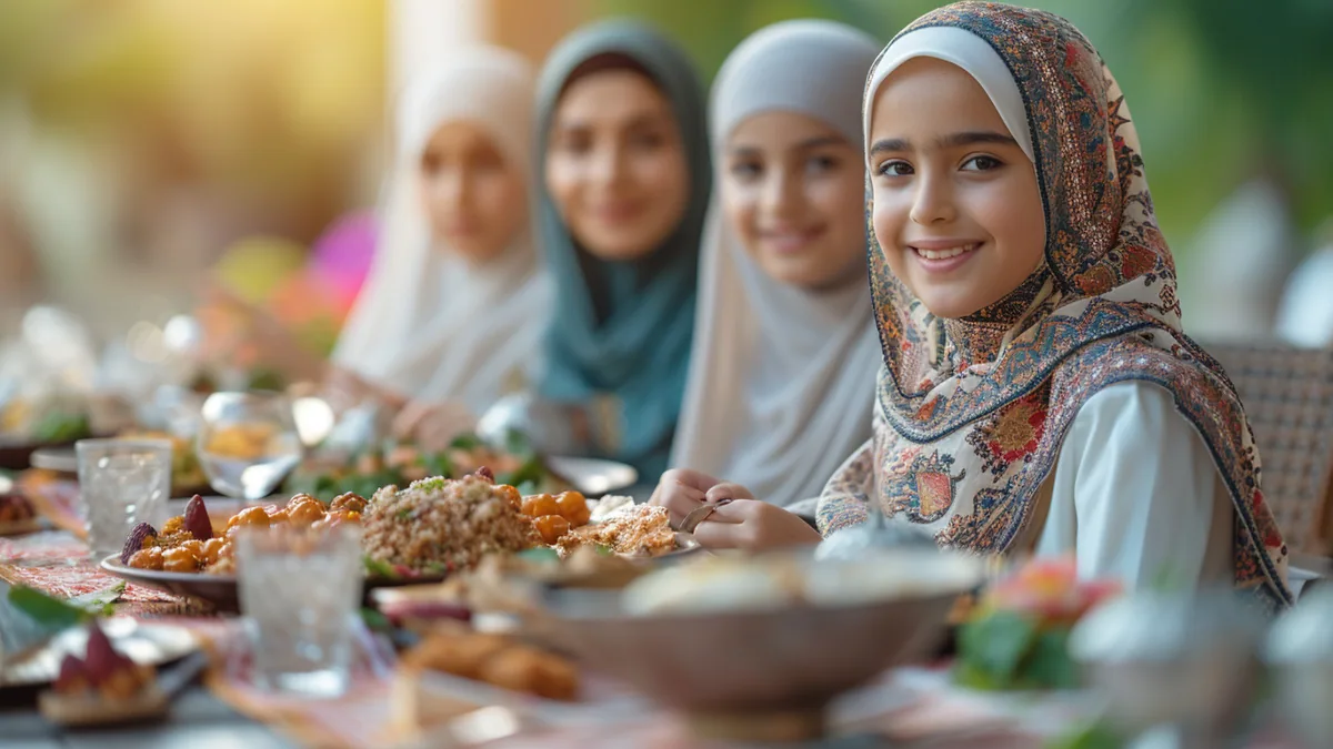 Table dressée au coucher du soleil pour la rupture du jeûne pendant le ramadan
