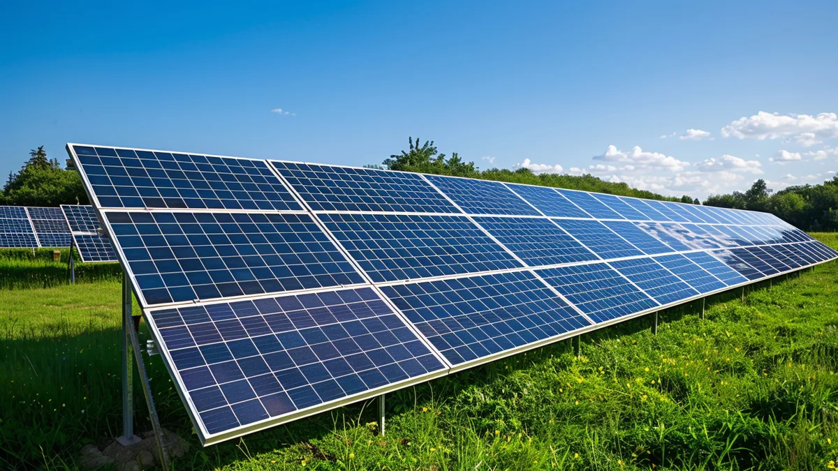 Panneaux photovoltaïques installés sur le toit d’une maison avec compteur et factures d’électricité