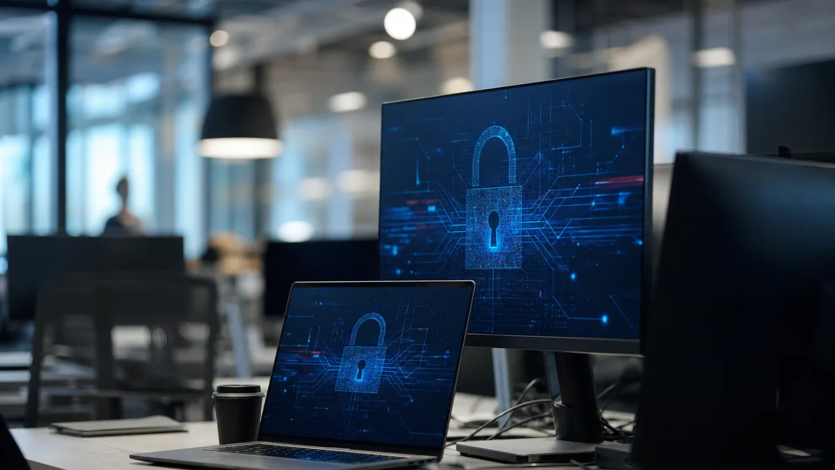 Équipe informatique analysant une alerte de cybersécurité sur des écrans en entreprise