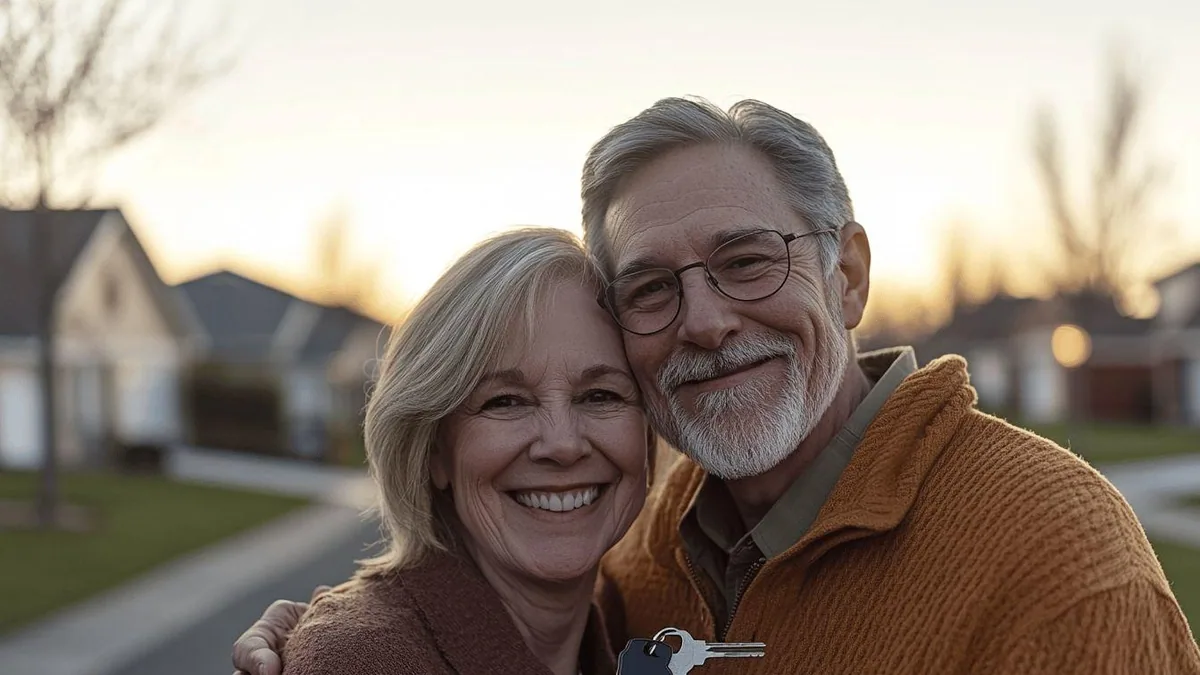 Couple de retraités examinant un plan de financement immobilier avec une conseillère bancaire