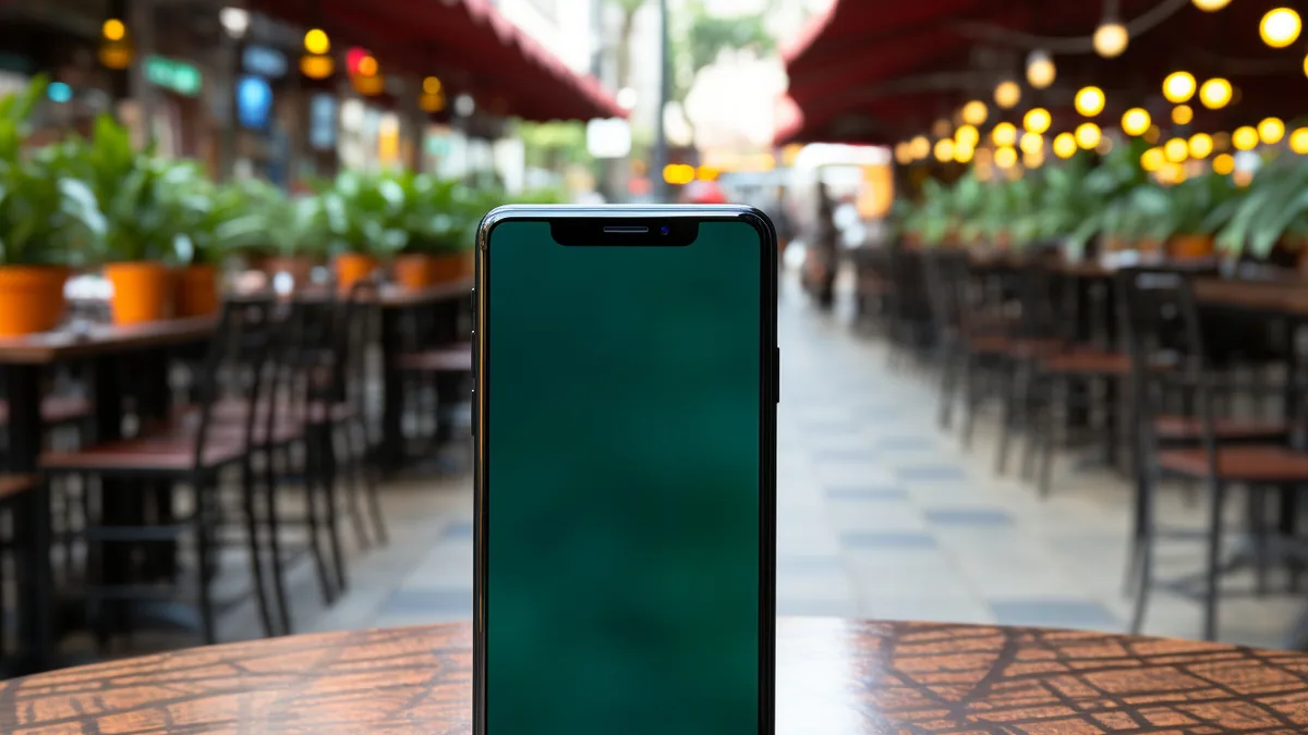 Écran de smartphone affichant les options de gestion d’un groupe WhatsApp avec la liste des participants