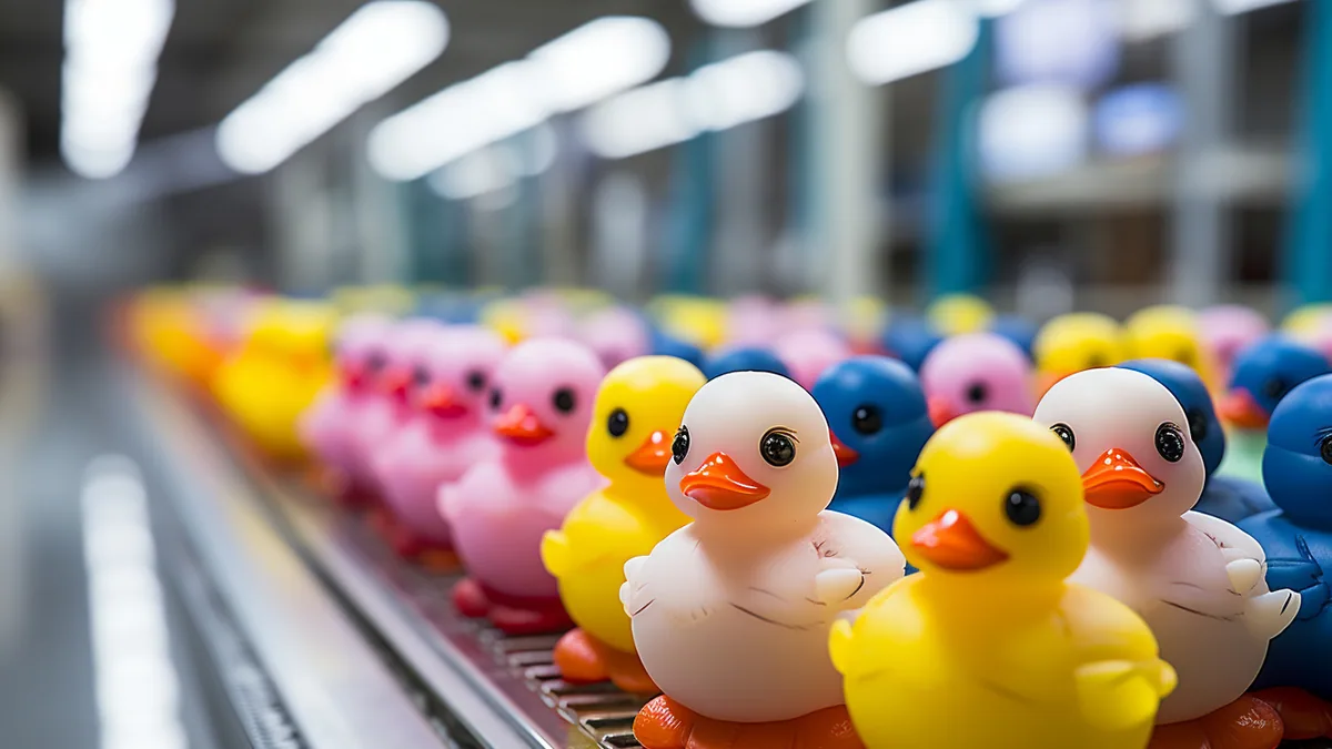 Enfant jouant avec des bateaux, éponges et gobelets colorés dans un bac d’eau extérieur