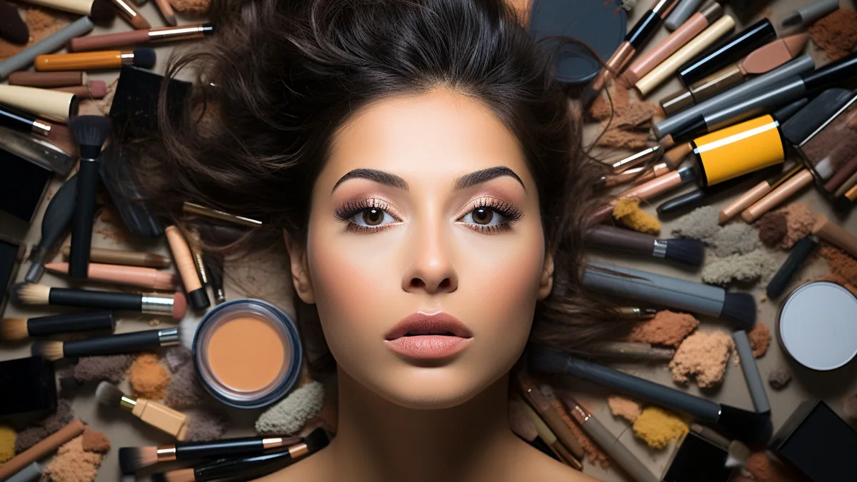 Teint frais et lumineux avec blush crème, sourcils naturels et lèvres rosées