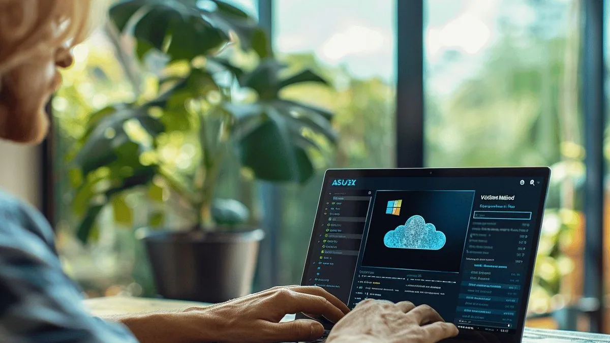 Administrateur consultant le portail Azure et un tableau de licences pour des machines virtuelles