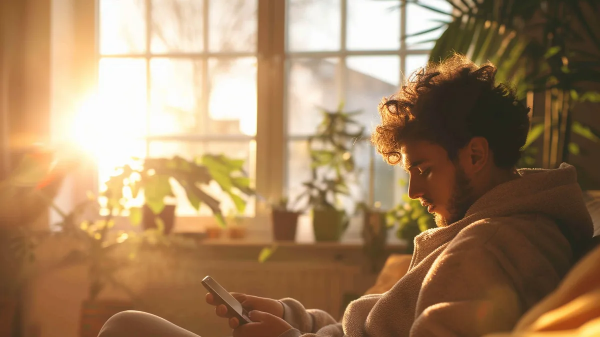 Smartphone affichant un MMS en attente de téléchargement avec les réglages réseau ouverts