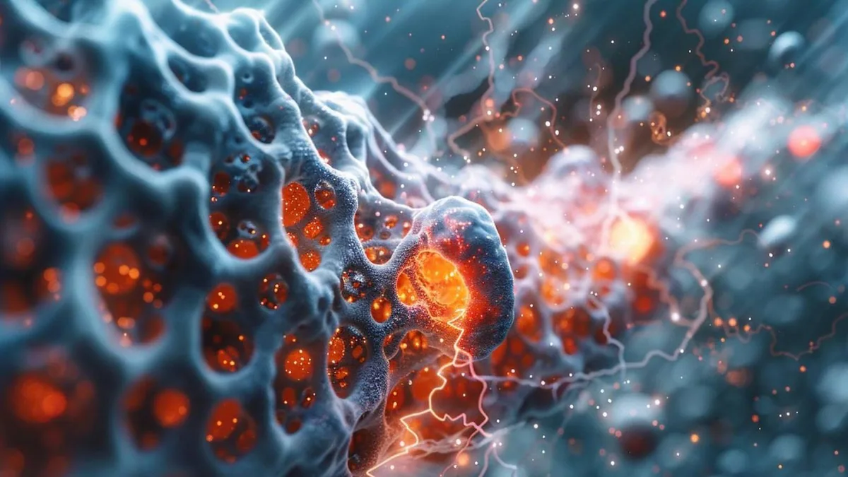 Schéma comparant une molécule fixée sur une surface et des molécules pénétrant un matériau
