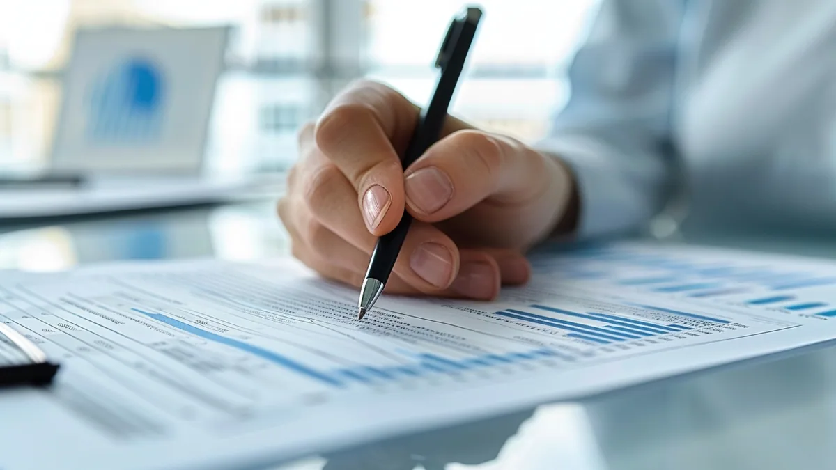 Investisseur consultant des documents financiers et un ordinateur pour souscrire des parts de SCPI