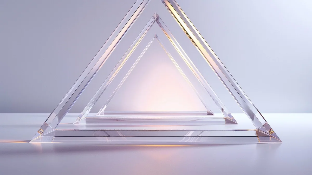 Triangle isocèle annoté avec deux côtés égaux, une base et son axe de symétrie
