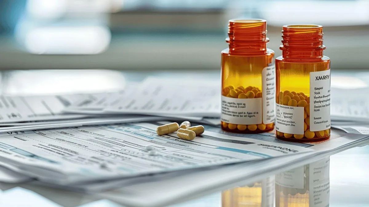 Boîtes de Seroplex et Xanax posées près d’un carnet de suivi de l’anxiété